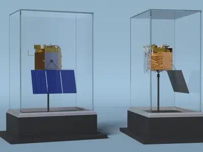 Satellite Spacecraft Display Case 3D model