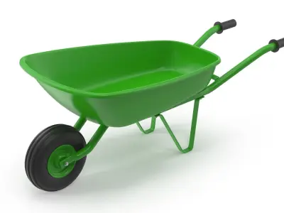 Wheelbarrow Low-poly 3D model 9
