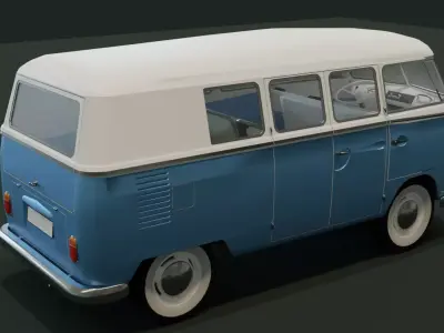 Classic VW Kombi Model 3d Blend FBX OBJ Low-poly 3D model