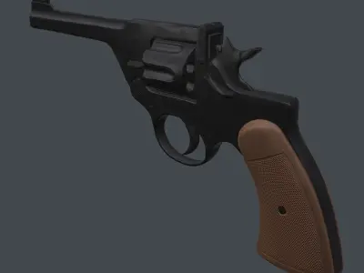 Revolver Low-poly 3D model