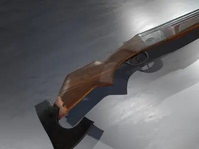 Shotgun IZH axe Low-poly 3D model