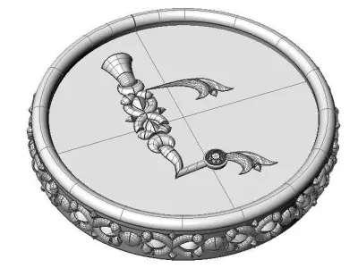Brooche with armenian letter Eh 3D print model