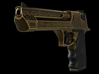 Golden Desert Eagle Low-poly 3D model