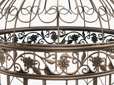 Bird Cage with stand Victorian Style  3D model