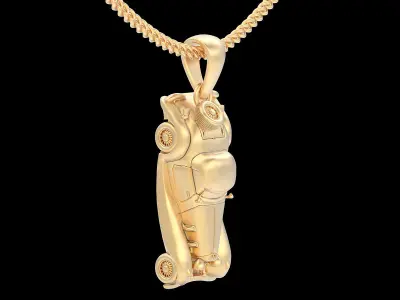 Classic Roadster car pendant gold printable jewelry 3D model 3D print model purchase