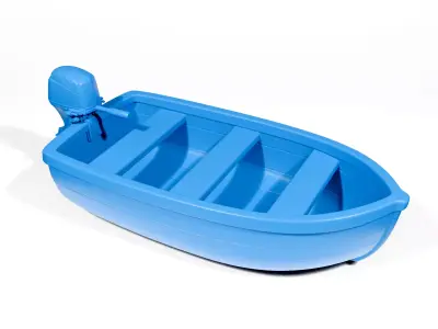 Boat with motor 3D print model