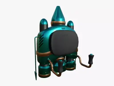Jetpack D10 Blue Bronze - SciFi Character Design Low-poly 3D model
