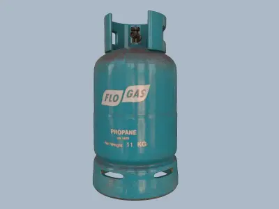 Gas Cylinder Blue Low-poly 3D model