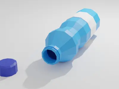 Low poly water bottles Free low-poly 3D model