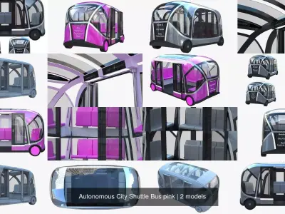 Autonomous City Shuttle Bus 3D Model Pack purchase