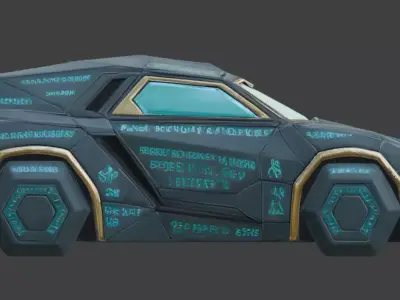 Alien Monolith Sports Coupe 3D Model Low-poly 3D model