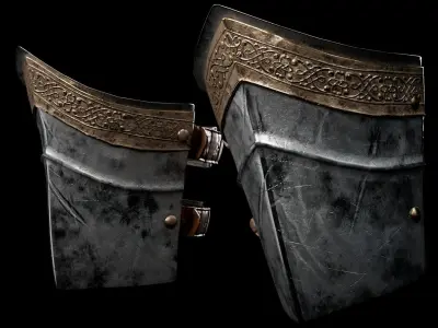  Female  Knight Upper Leg Armor MidPoly 3D model