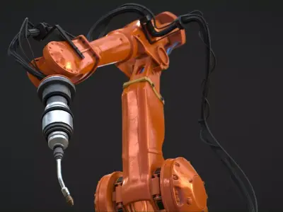 Industrial Robot Machine Rigged Low-poly 3D model