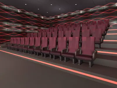 Modern Cinema Hall 05 Low-poly 3D model