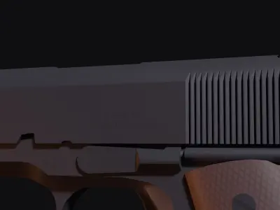 Colt M1911A1 Stylised WW2 Pistol Low-poly 3D model