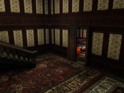 15 Room Victorian Hotel Mansion Manor House 3D model