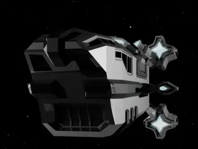 Starship spaceship Low-poly 3D model purchase
