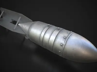 Soviet general purpose air-dropped bomb FAB-250 Low-poly 3D model