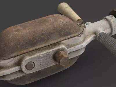 Handle Metal Old Drill Low-poly 3D model