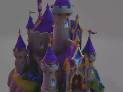 Mystical castle 5 Low-poly 3D model