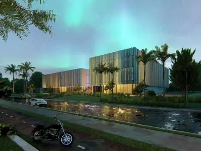 Commercial building Revit Lumion with 3d grass 3D model