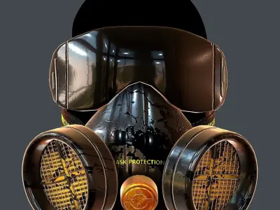 Gas mask helmet 3d model scifi Low-poly Low-poly 3D model Low-poly 3D model 3