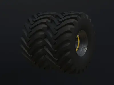 Dual wheels for tractor K-700 in the collection Free low-poly 3D model