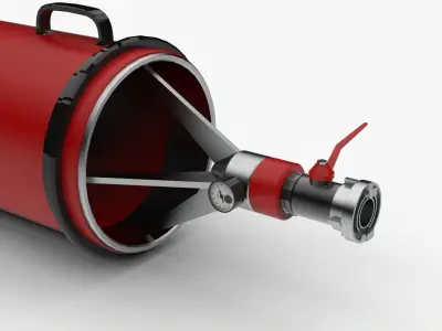 Realistic Firefighting Foam Nozzle  Game Ready 3D Model Low-poly 3D model