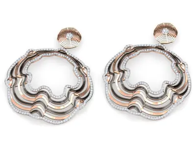 Mahal Wave Earring 3D print model