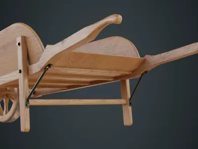 Wheelbarrow 4C Low-poly 3D model