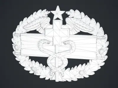 Combat Medical Badge Low-poly 3D model