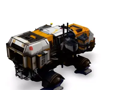 SciFi Industrial Mining Vehicle Rigged Low-poly 3D model