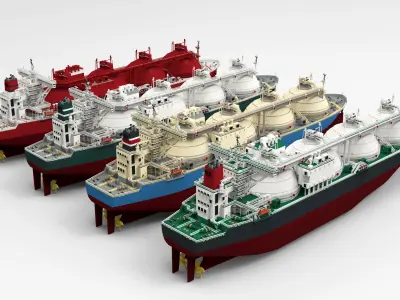 LNG Gas Carrier lowpoly Low-poly 3D model
