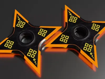 Shuriken Ninja Star Low-poly 3D model