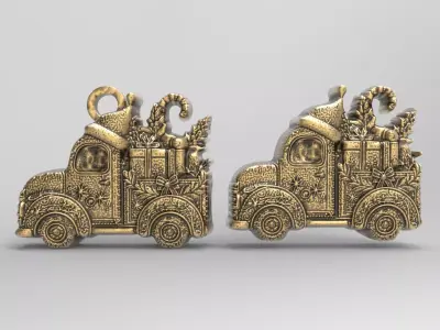 christmas truck decor  3D print model