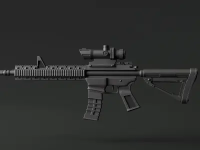 Assault Rifle Low-poly 3D model buy