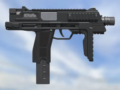 Sub Machine Gun Temped 9 3D model