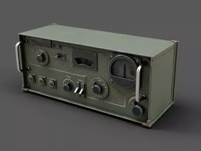 WW2 Military radio Low-poly 3D model