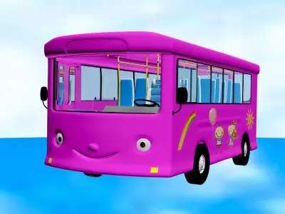 Cutie School Bus 3D model Low-poly 3D model