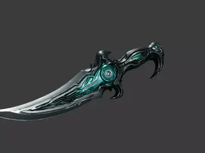 Alien Tech Curved Sci-Fi Dagger 3D model