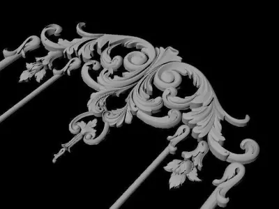 dekor gold ornate frame 3D model