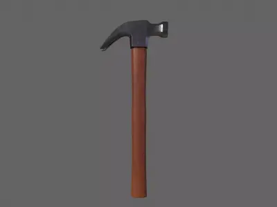 PBR Claw Hammer Wood2 Low-poly 3D model