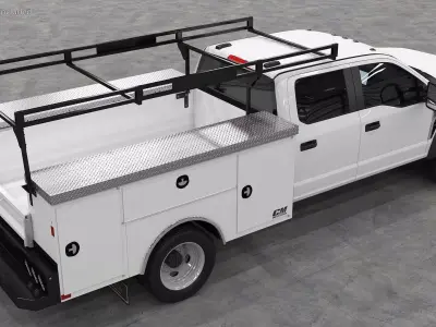 Ford Super Duty F550 with Service Body White 3D model