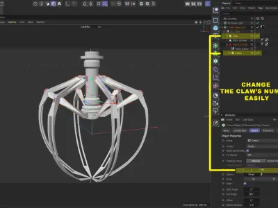 Metal Claw 26 with RIG 3D model
