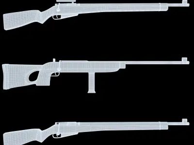 gun vintage 3- black 3D model