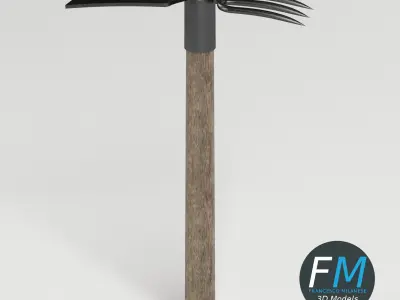 Fork and mattock axe 3D model