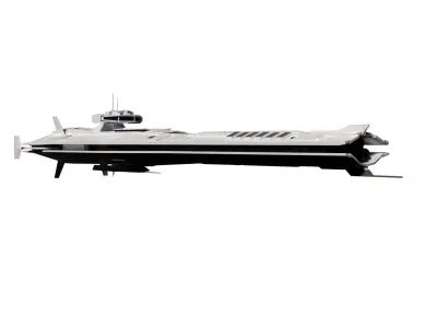 Futuristic Sci-Fi Space Heavy Cruiser 3D model