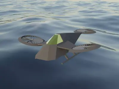 sci fi helicopter Free low-poly 3D model