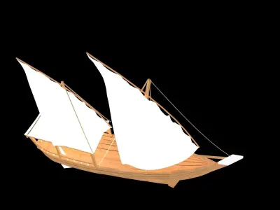 wood ship 3D model purchase