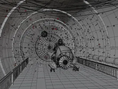 Sci Fi Portal Low-poly 3D model